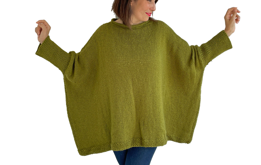 Thea Olive Wool Sweater — view 4
