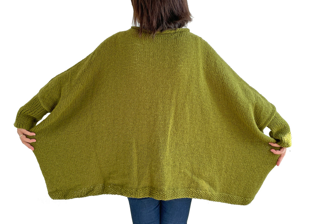 Thea Olive Wool Sweater — view 6