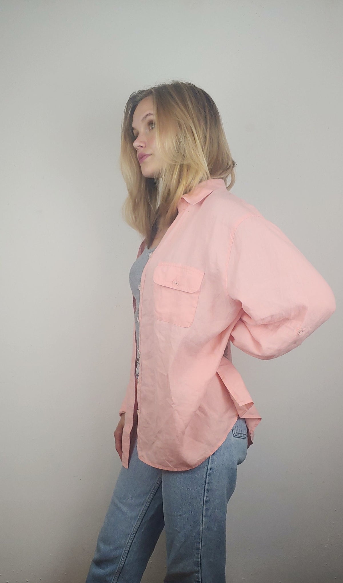 Lotte Pink Linen Blouse — view 4
