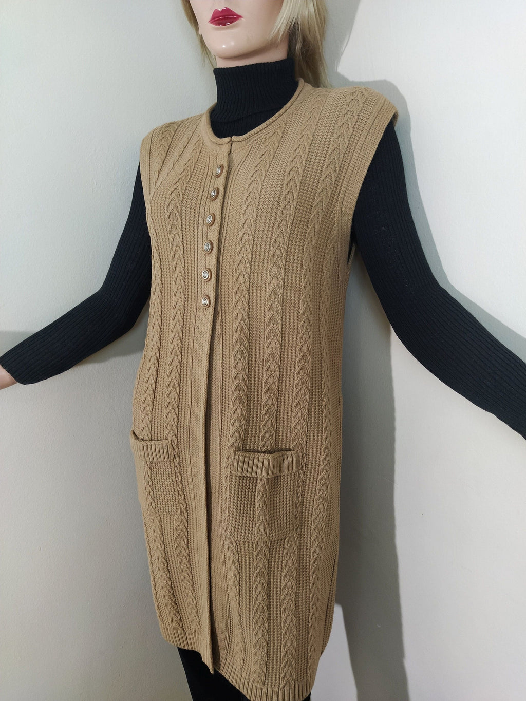 Pearl Teal Wool Vest — view 2