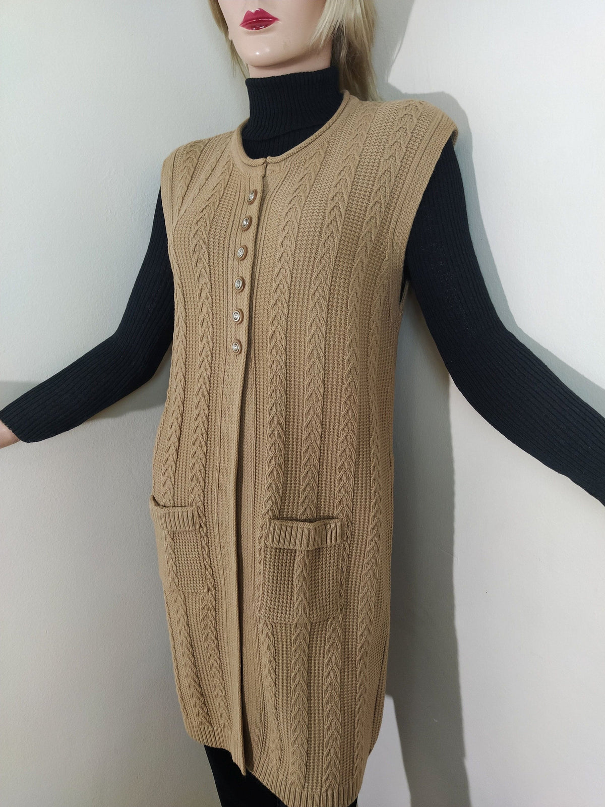 Pearl Teal Wool Vest — view 2