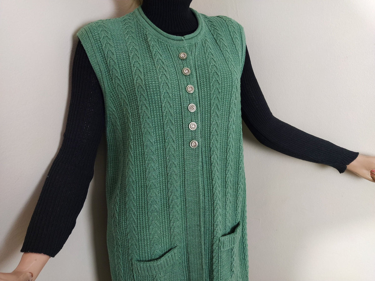 Pearl Teal Wool Vest — view 4