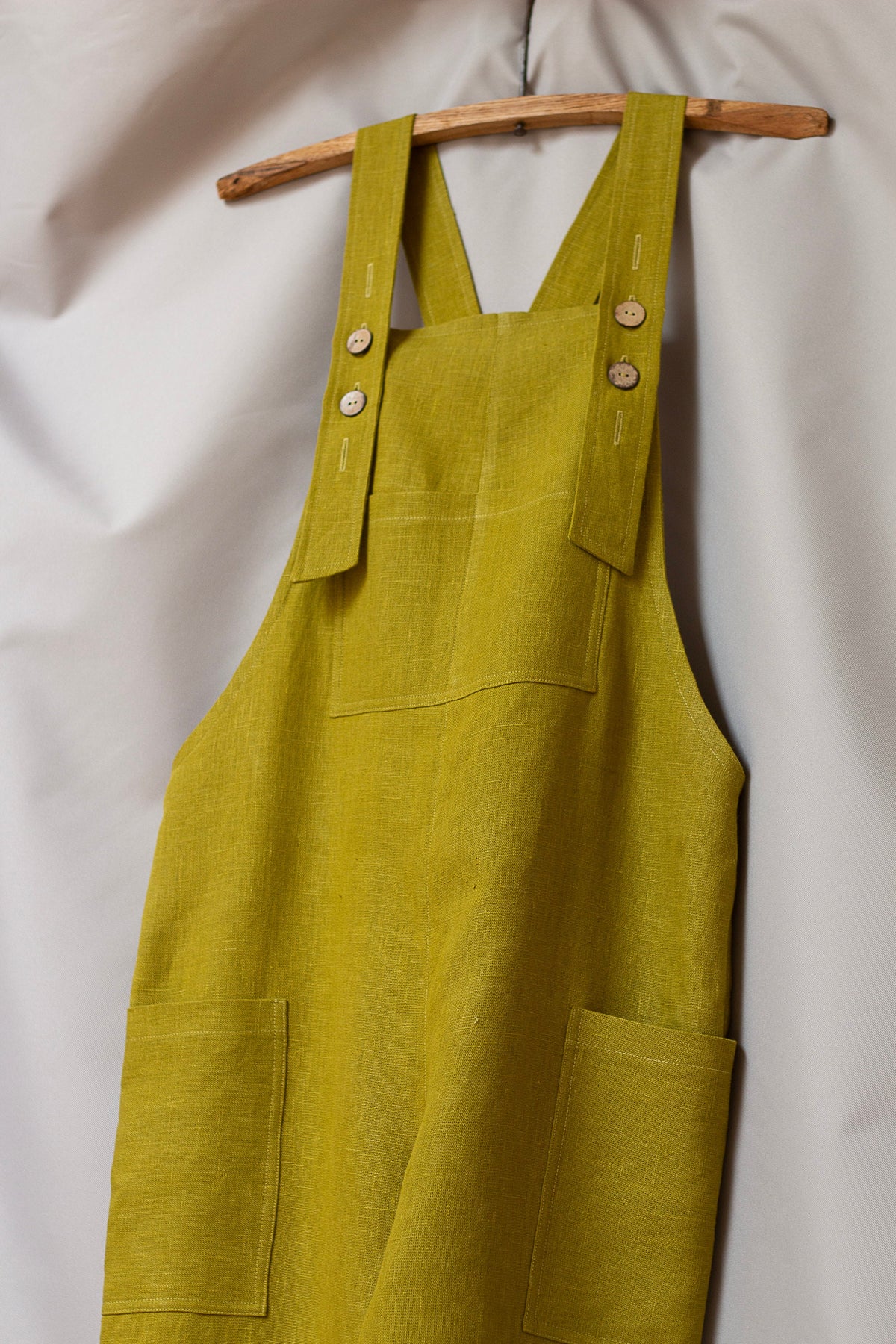 Eden Beige Linen Overalls — view 5