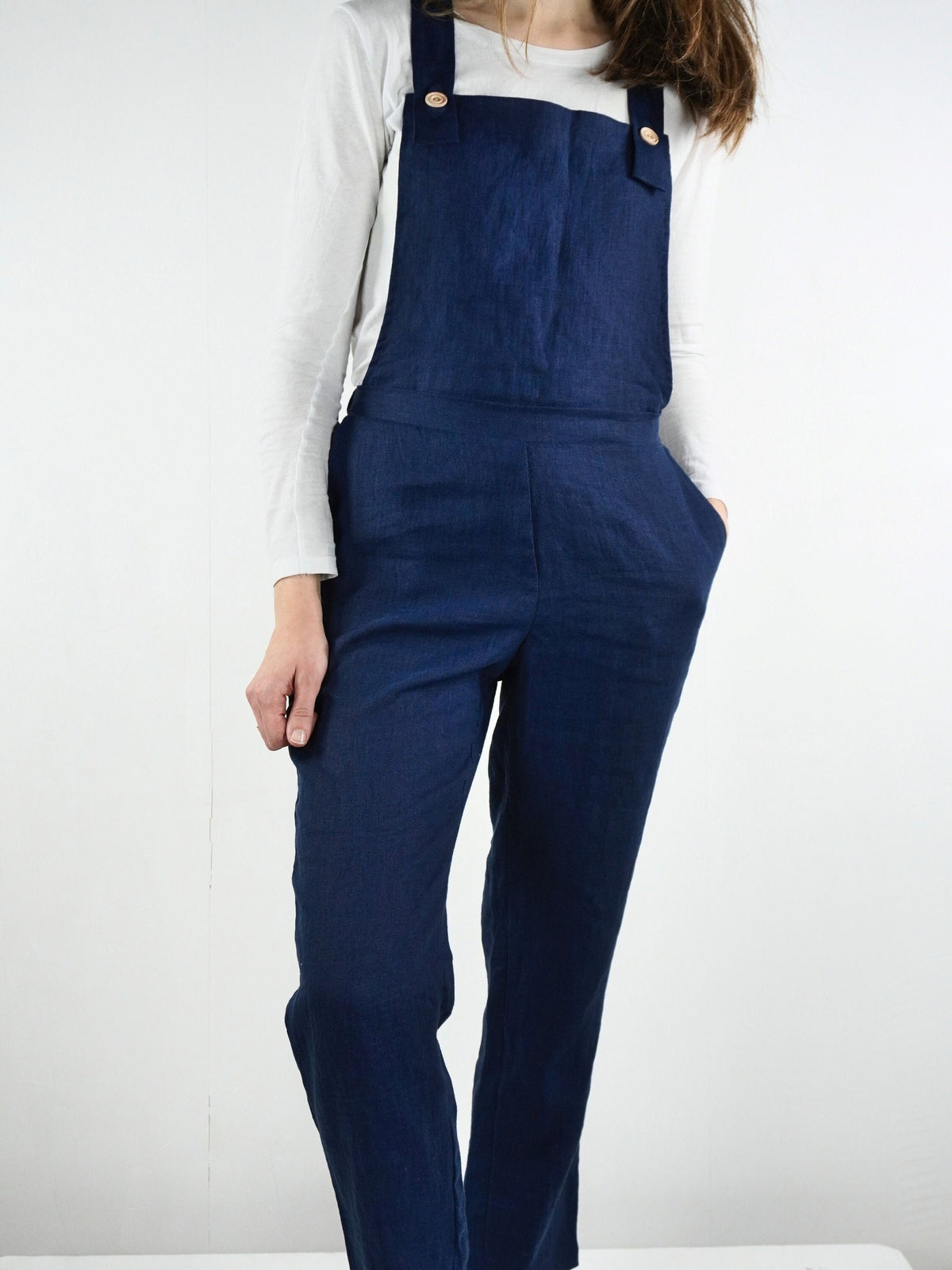 Fleur Navy Linen Jumpsuit — view 4