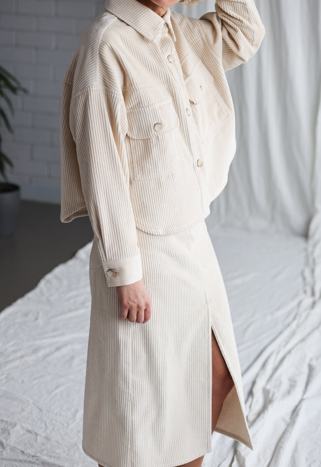 Uma Ivory Corduroy Jacket — view 6