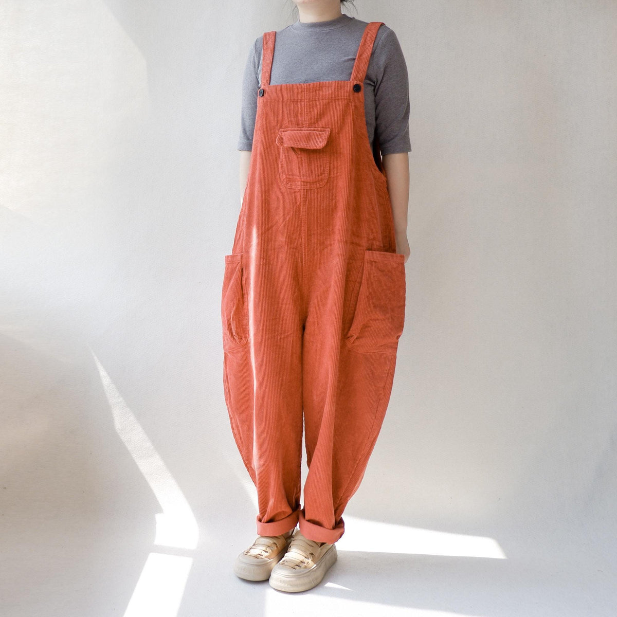 Kit Orange Corduroy Jumpsuit — view 3