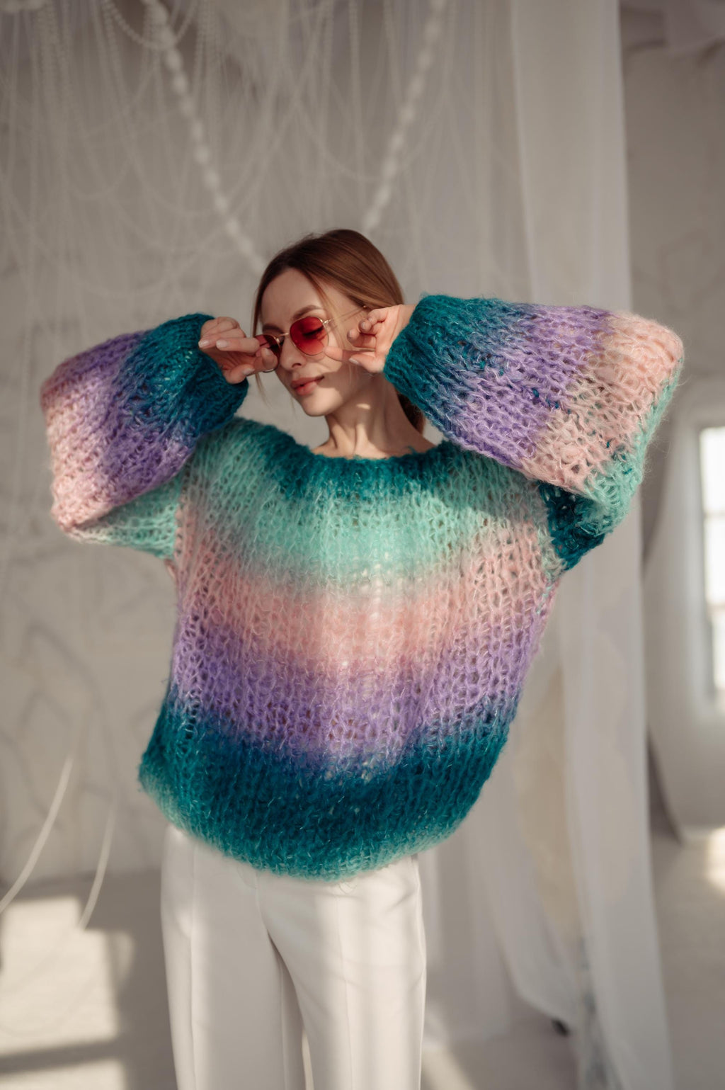 Faye Striped Wool Sweater — view 6
