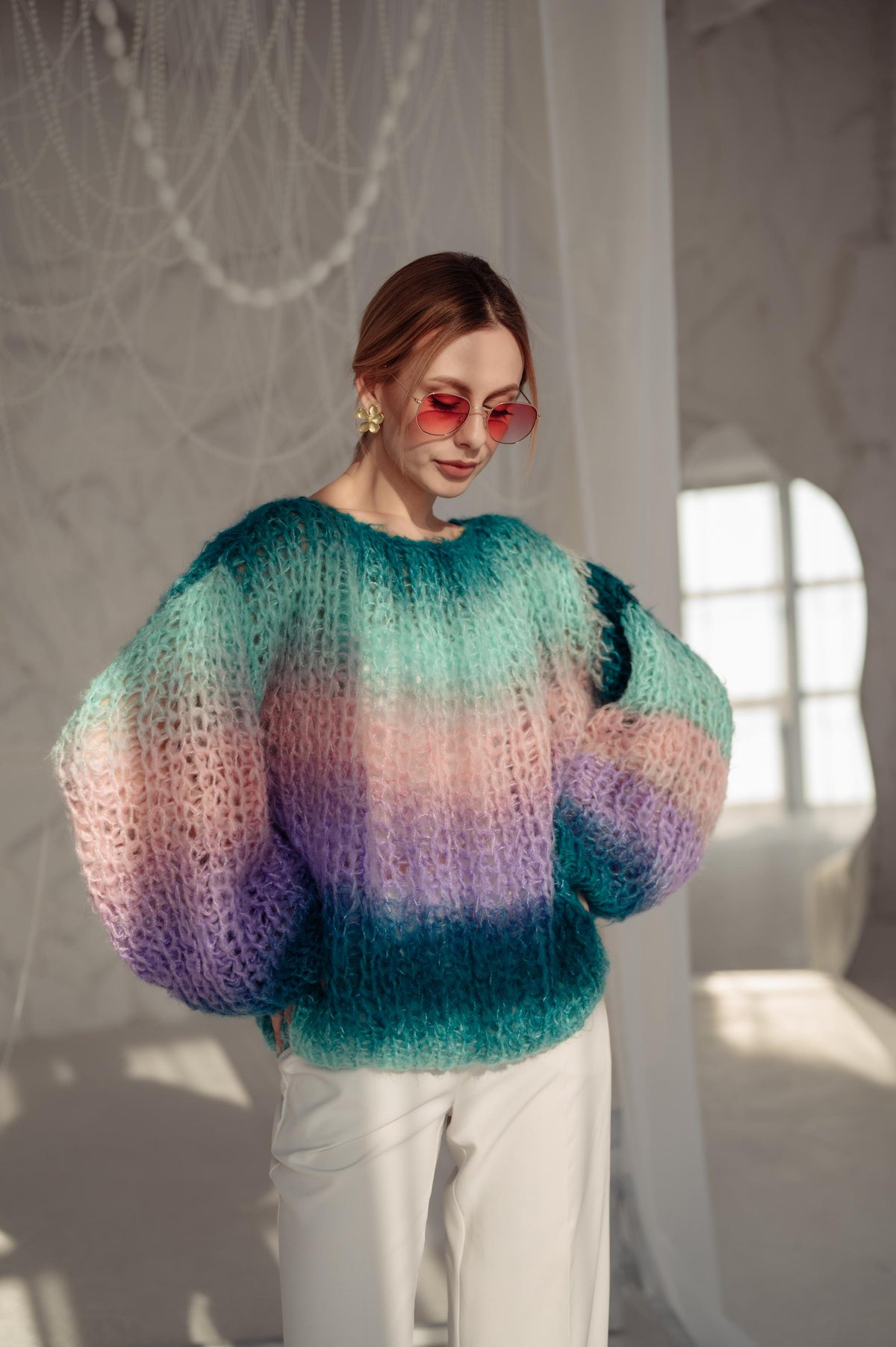 Faye Striped Wool Sweater — view 5