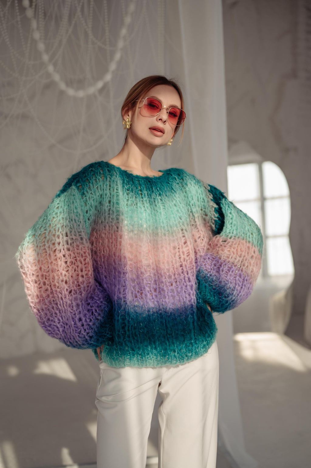 Faye Striped Wool Sweater — view 3