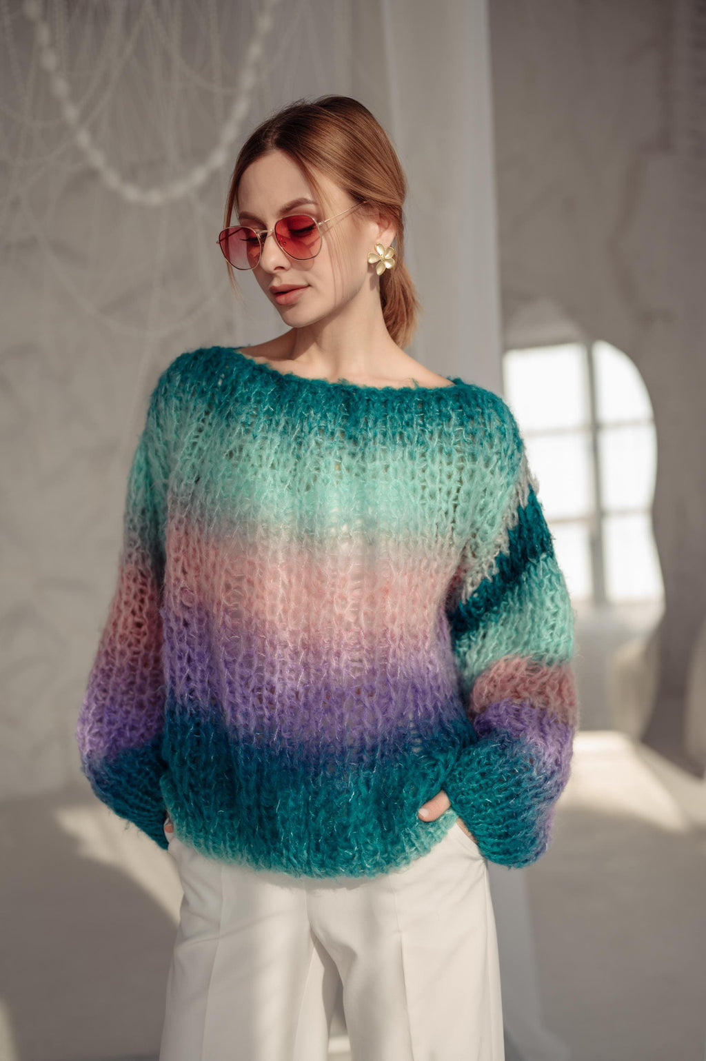 Faye Striped Wool Sweater — view 4