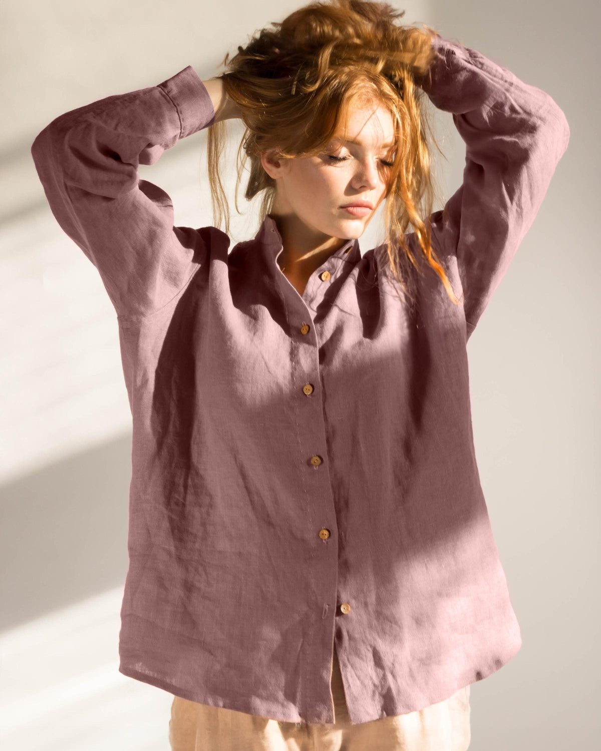 Dora Brown Linen Blouse — view 3