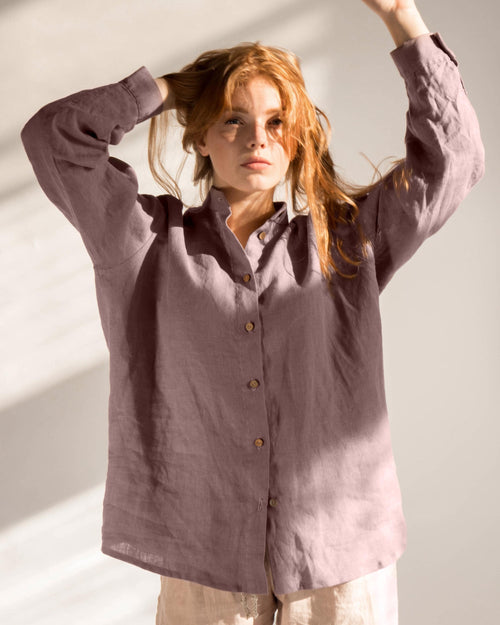 Dora Brown Linen Blouse — The Clothing Closet