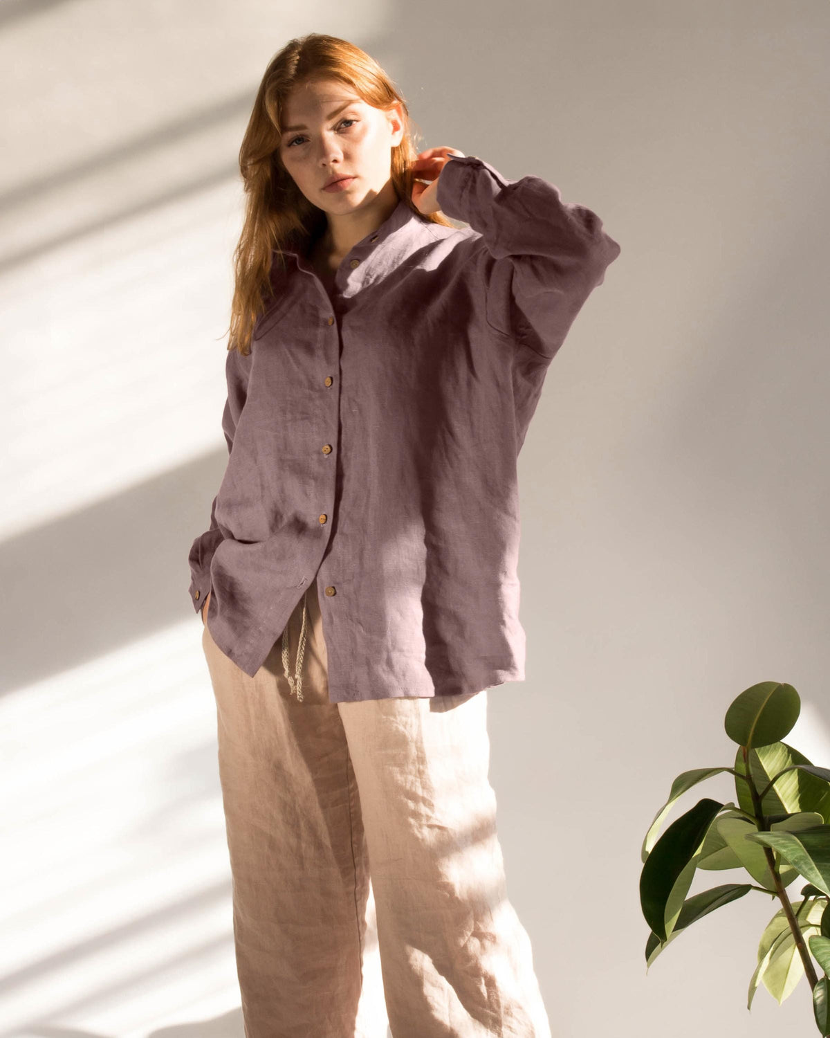 Dora Brown Linen Blouse — view 2