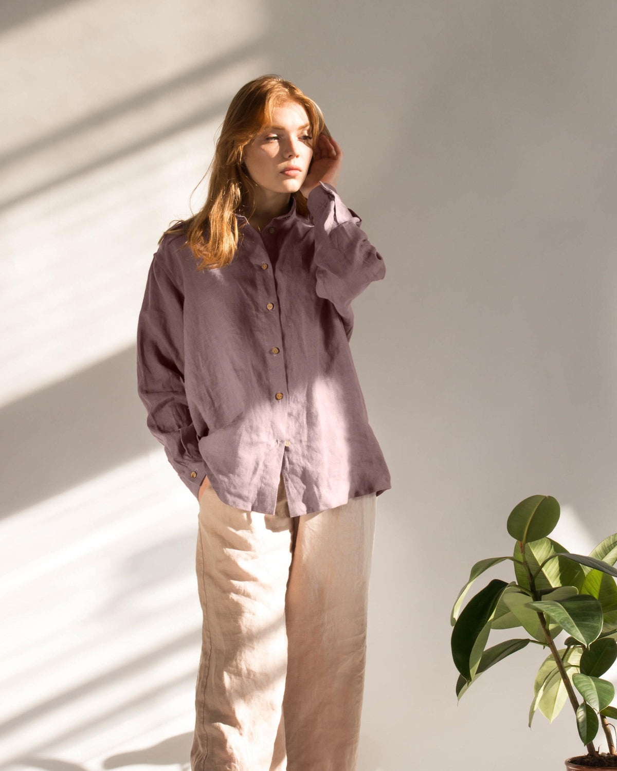Dora Brown Linen Blouse — view 4