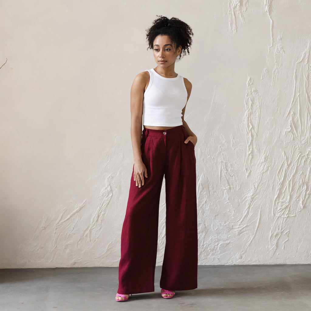 Josie Black Linen Pants — view 4