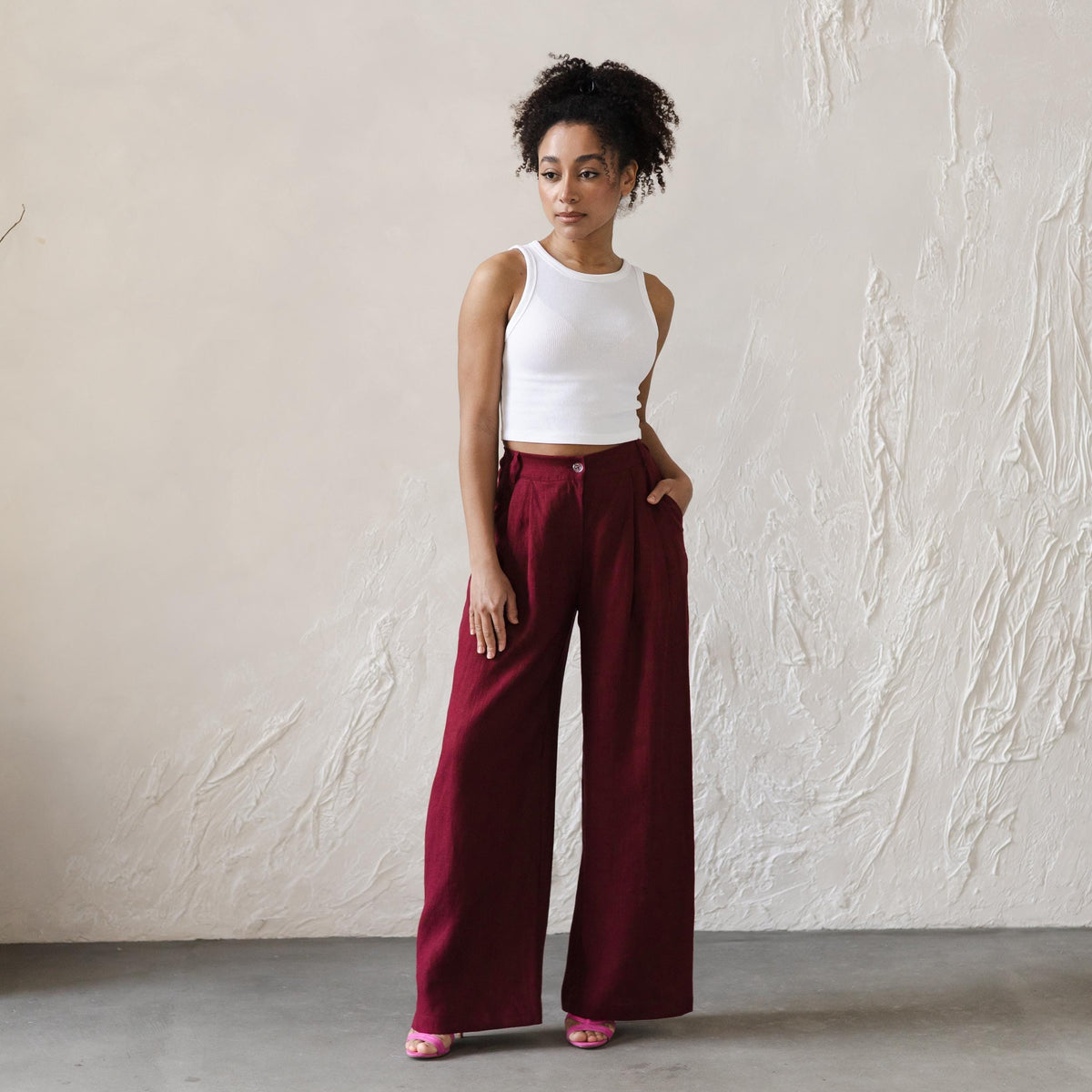 Josie Black Linen Pants — view 4