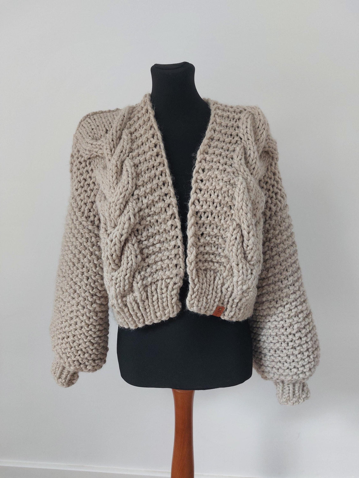 Pia Beige Knit Cardigan — view 5