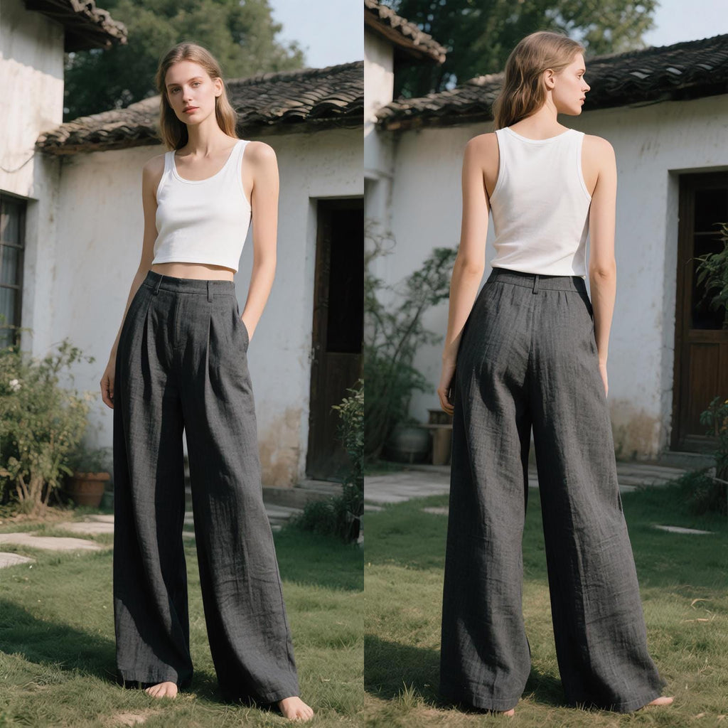 Marlo Black Linen Pants — The Clothing Closet