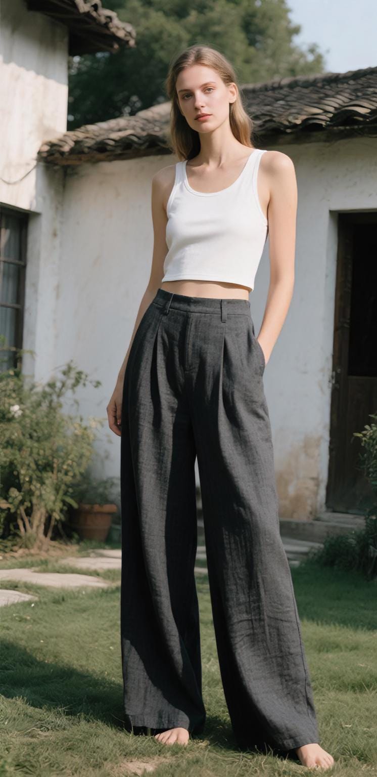 Marlo Black Linen Pants — view 4