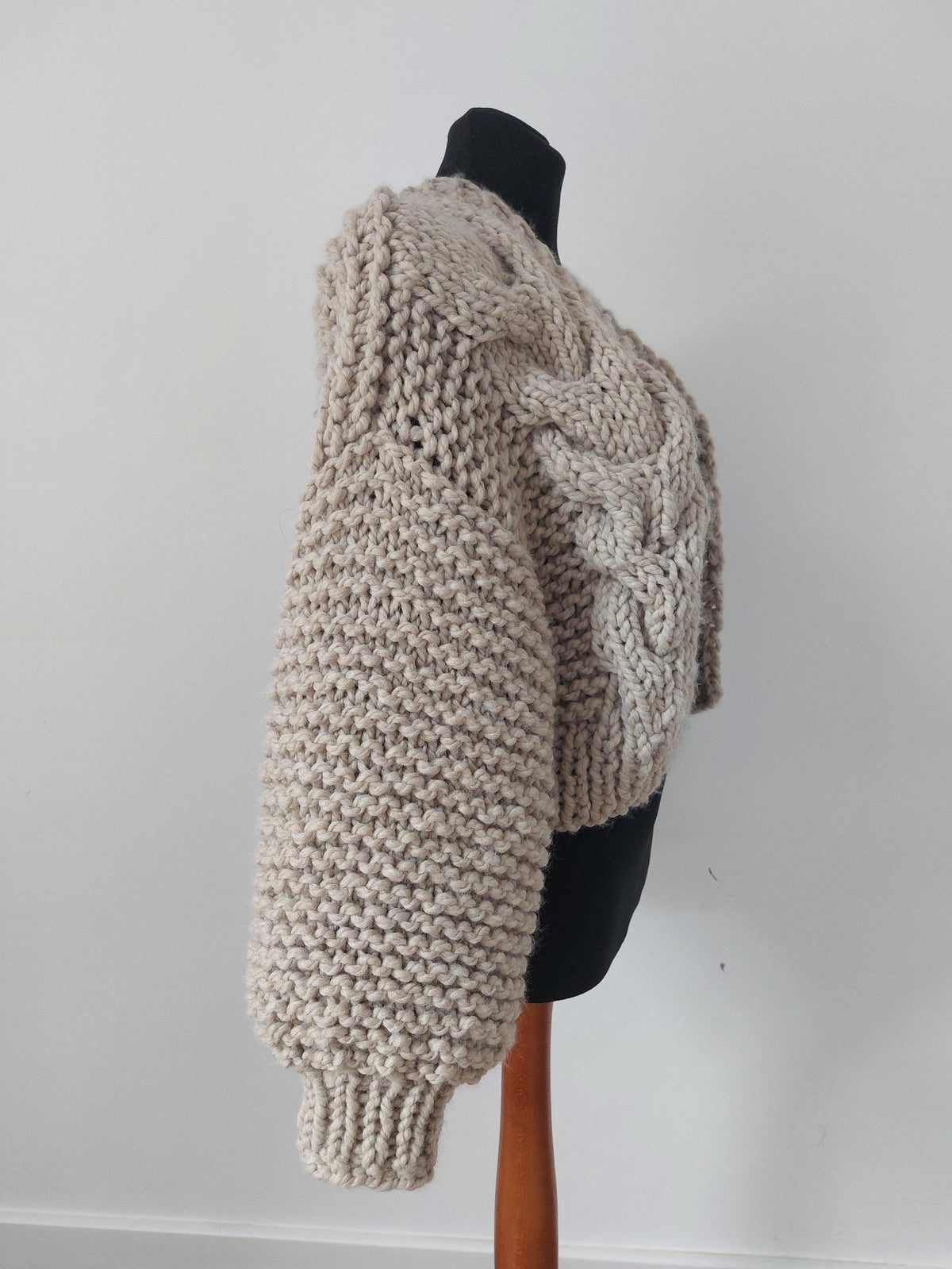 Pia Beige Knit Cardigan — view 4