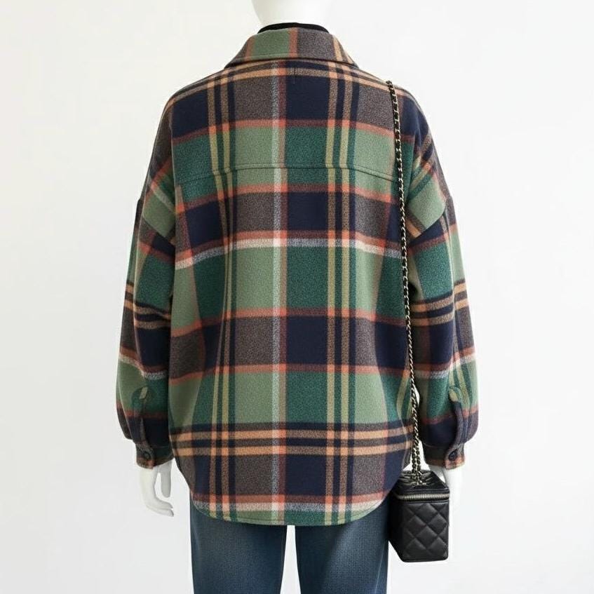 June Plaid Wool Jacket — view 3