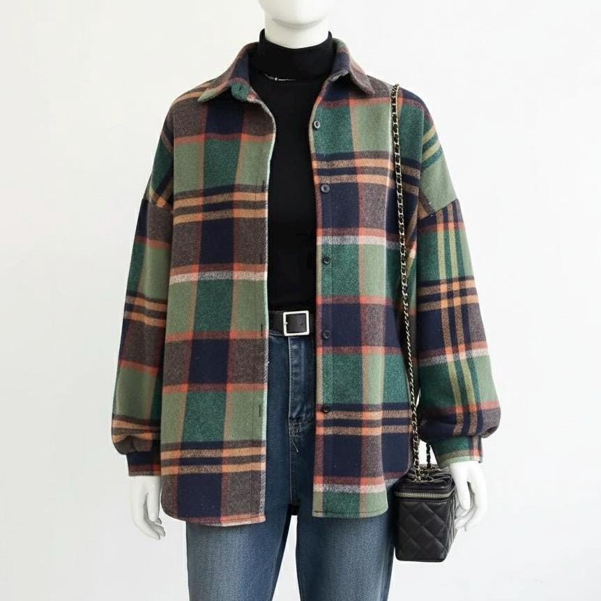 June Plaid Wool Jacket — view 2