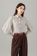 Bea Striped Linen Blouse — The Clothing Closet