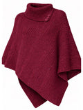 Lila Burgundy Knit Wrap Poncho — The Clothing Closet