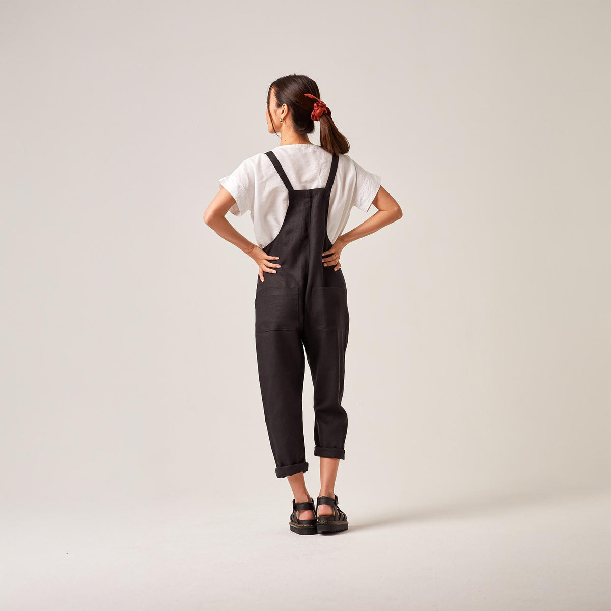 Ottilie Black Linen Jumpsuit — view 3