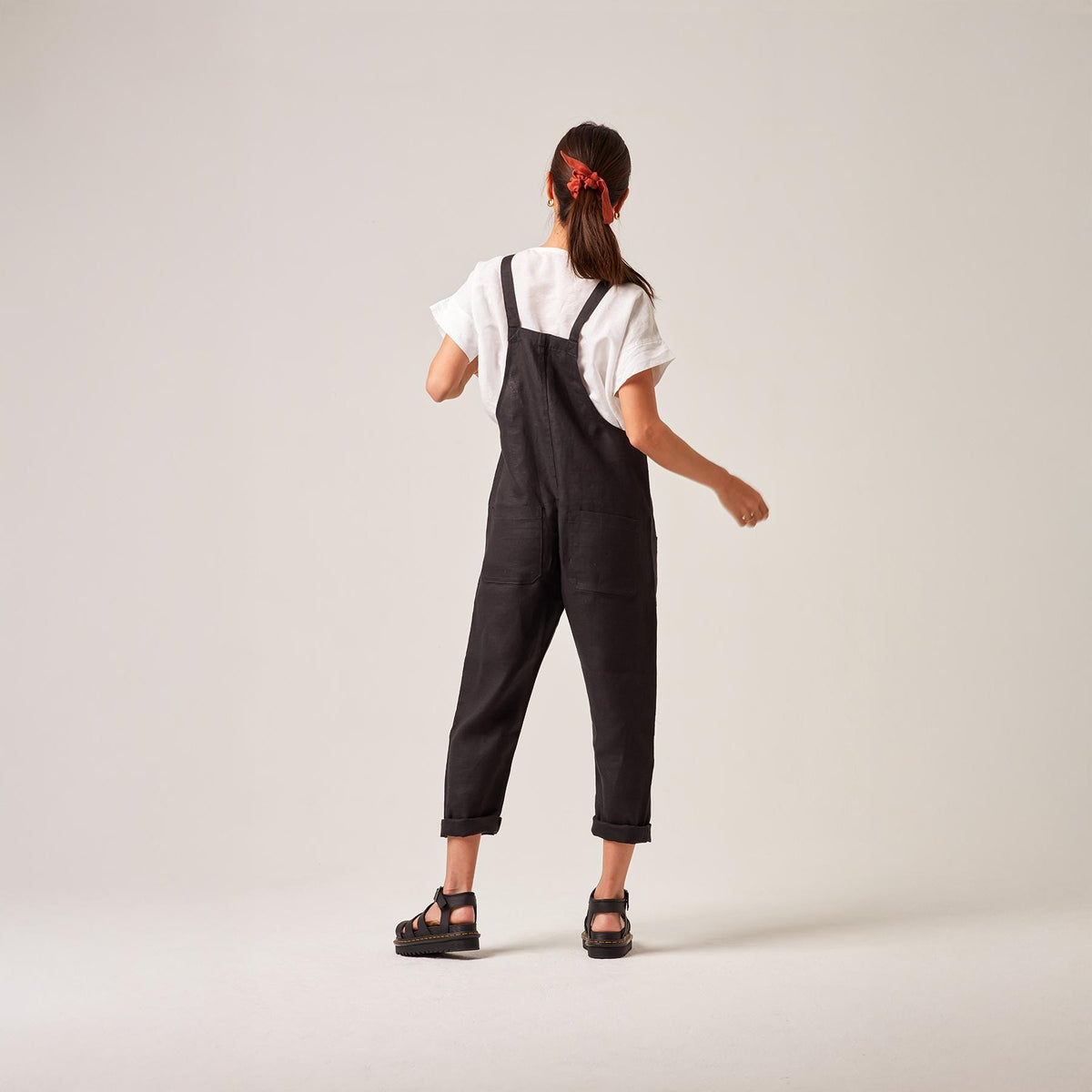 Ottilie Black Linen Jumpsuit — view 4