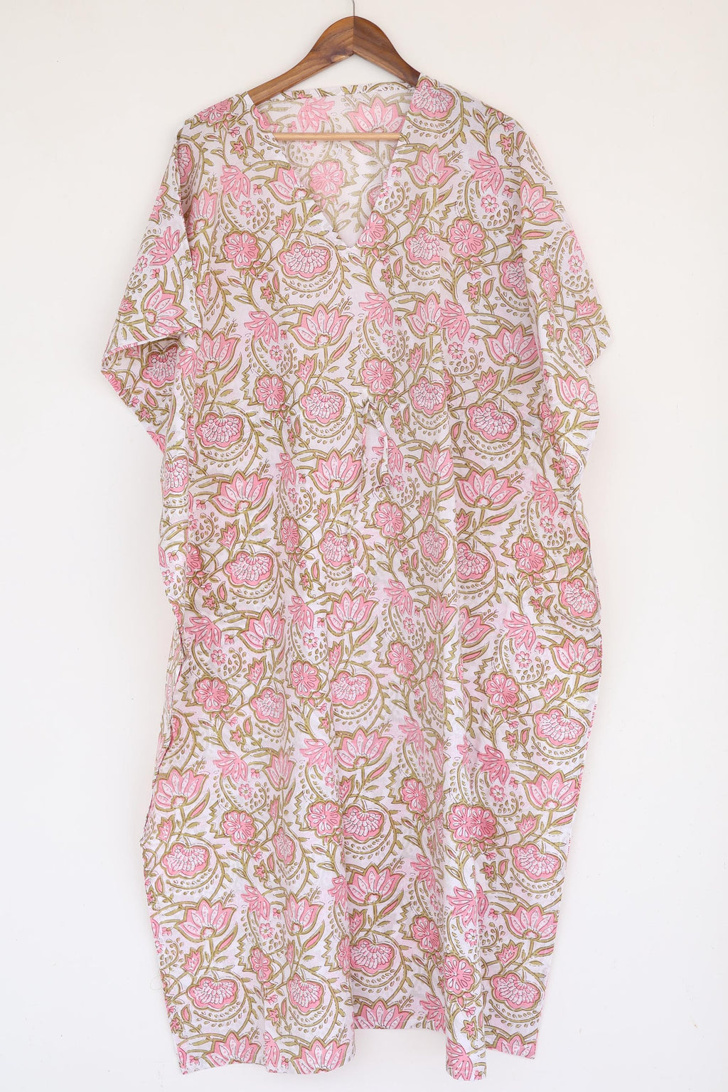Wren Block-Print Cotton Kaftan Midi Dress — view 5