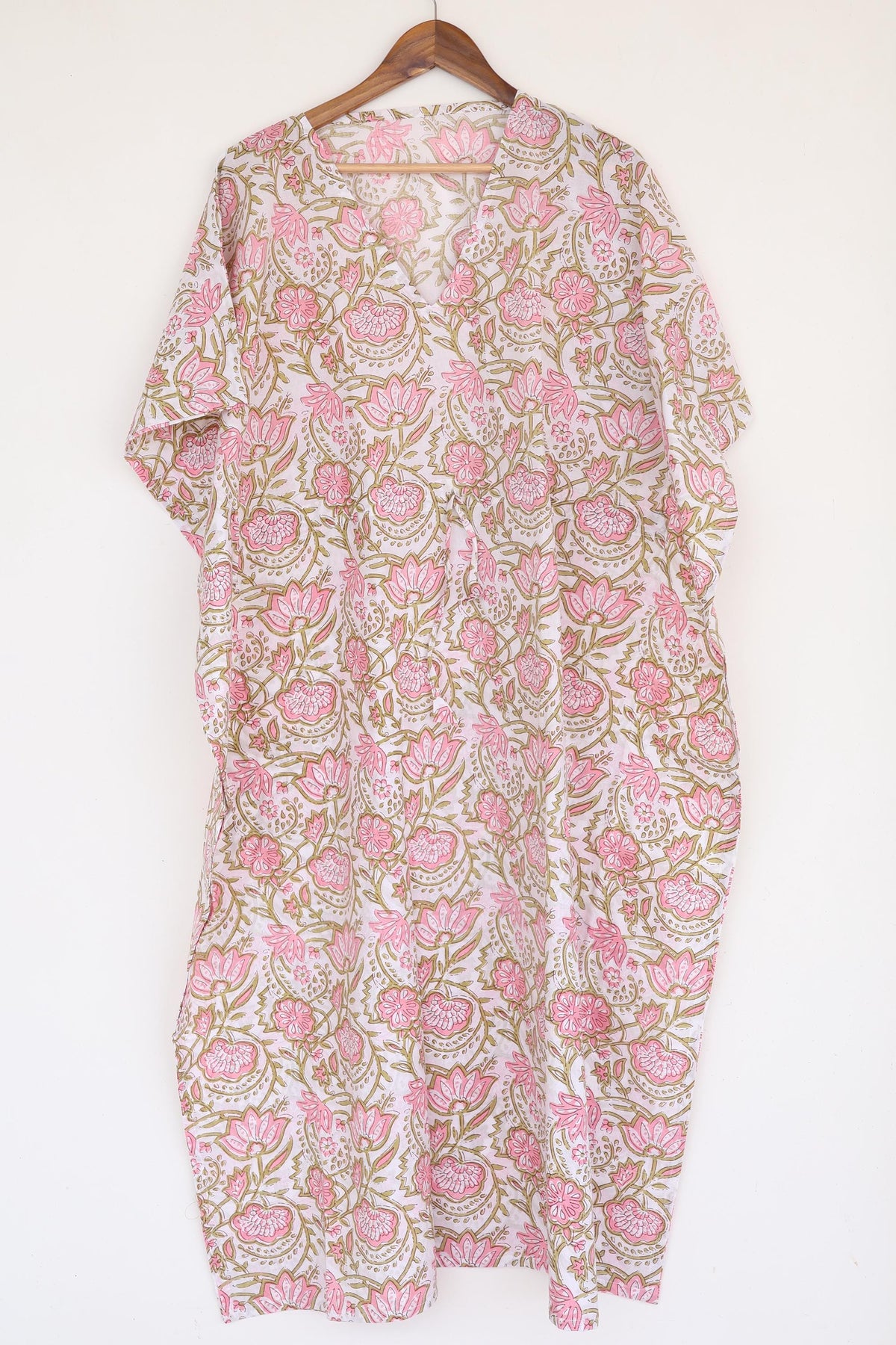 Wren Block-Print Cotton Kaftan Midi Dress — view 5