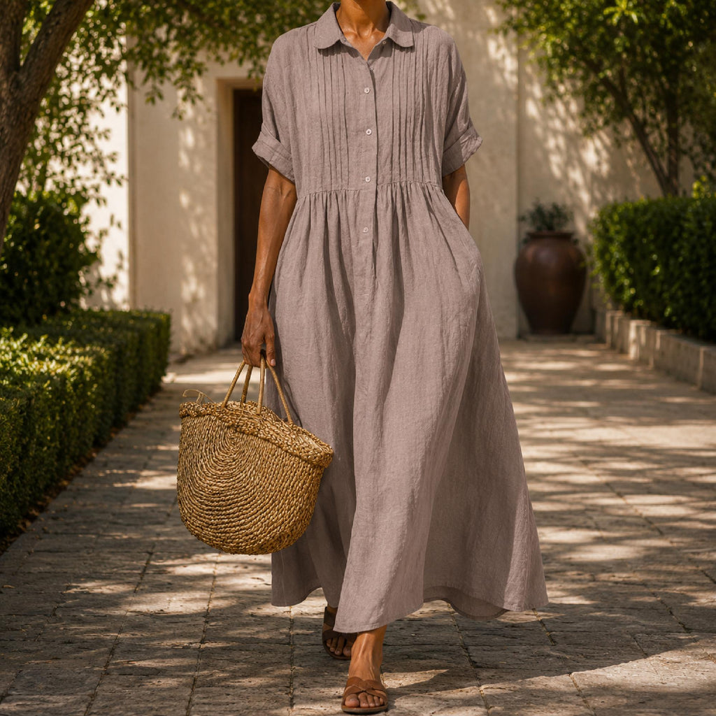 Noor Pink Cotton Maxi Dress — view 5