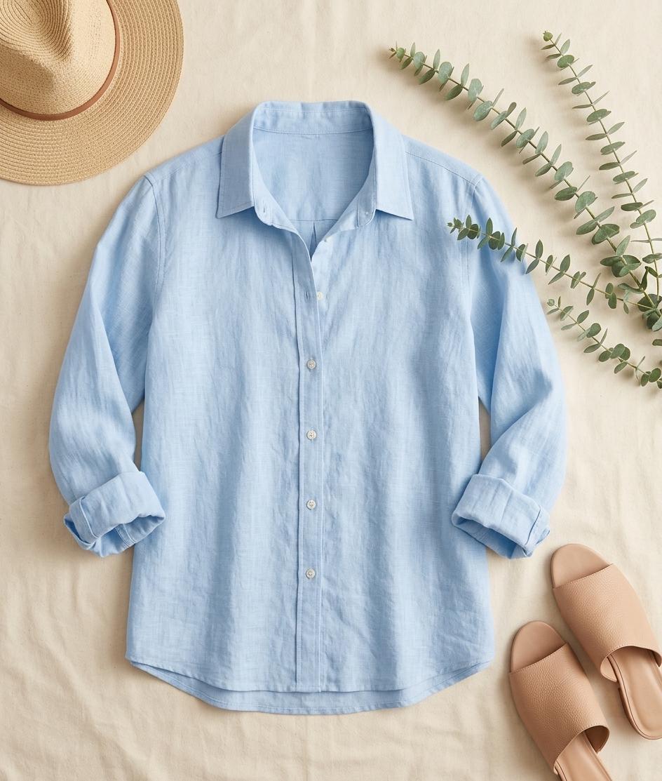 Romy Black Linen Blouse — view 5