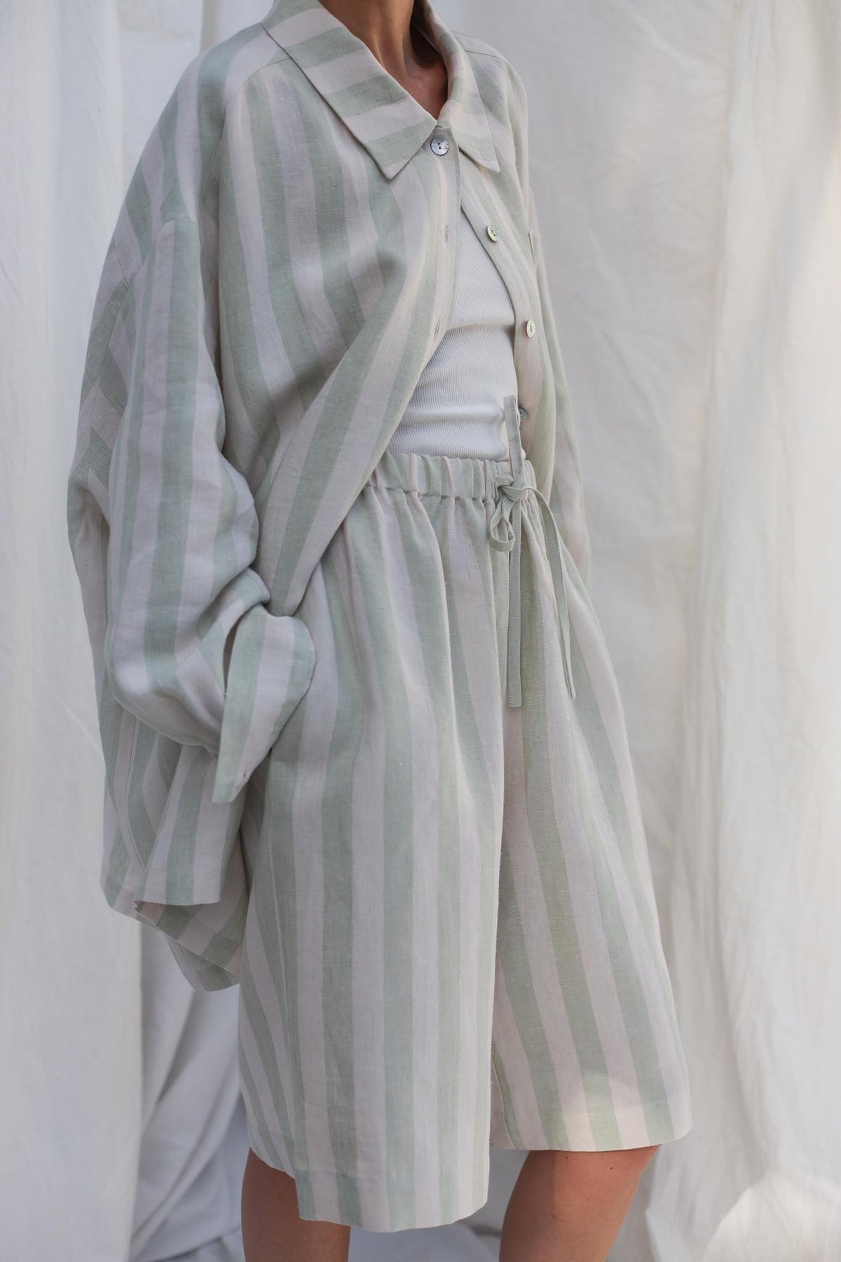 Odette Striped Linen Shirt — view 2