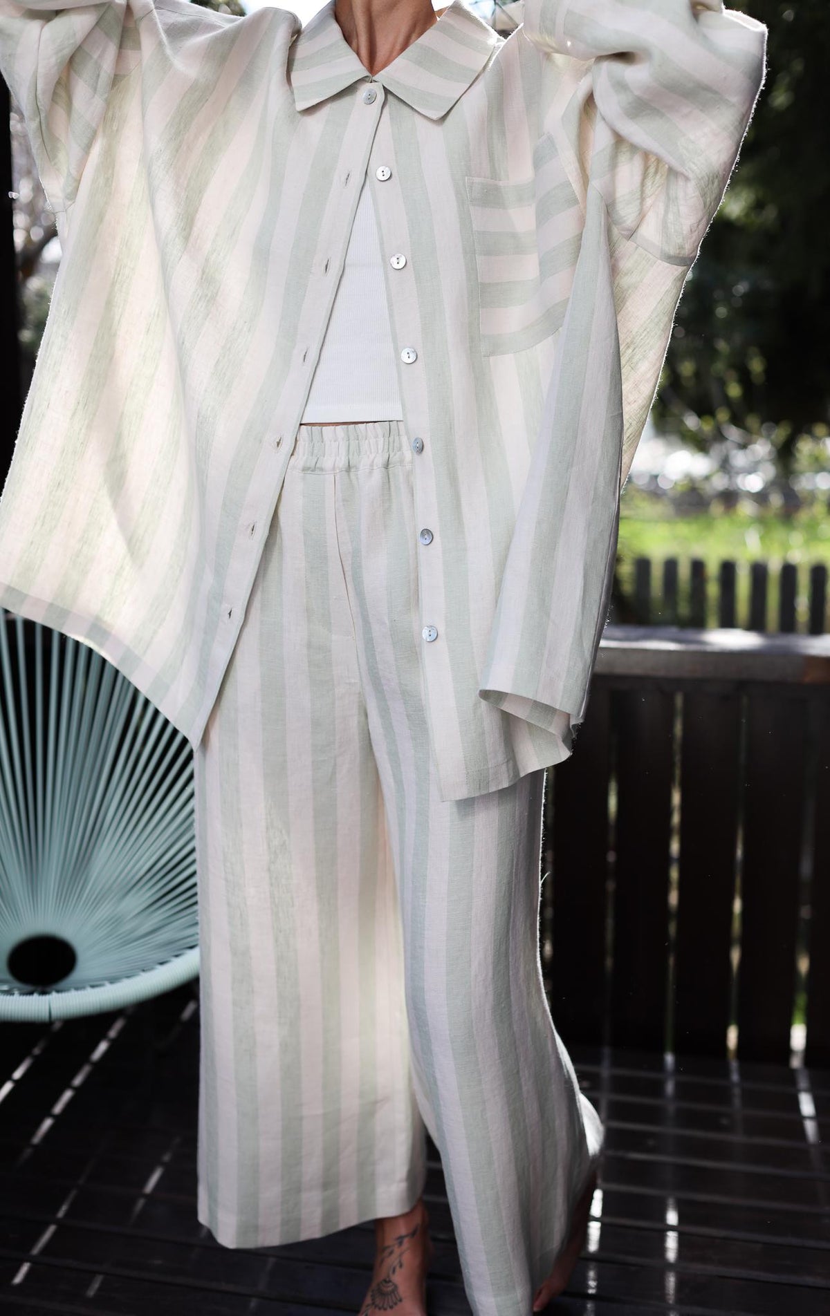 Odette Striped Linen Shirt — view 5