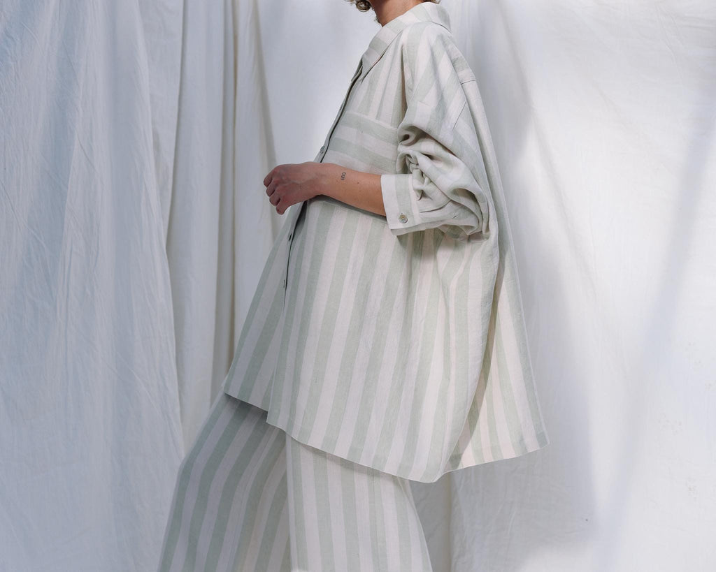 Odette Striped Linen Shirt — The Clothing Closet