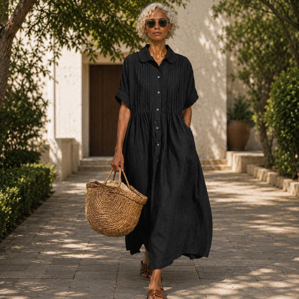 Noor Pink Cotton Maxi Dress — view 3