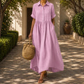 Noor Pink Cotton Maxi Dress — The Clothing Closet