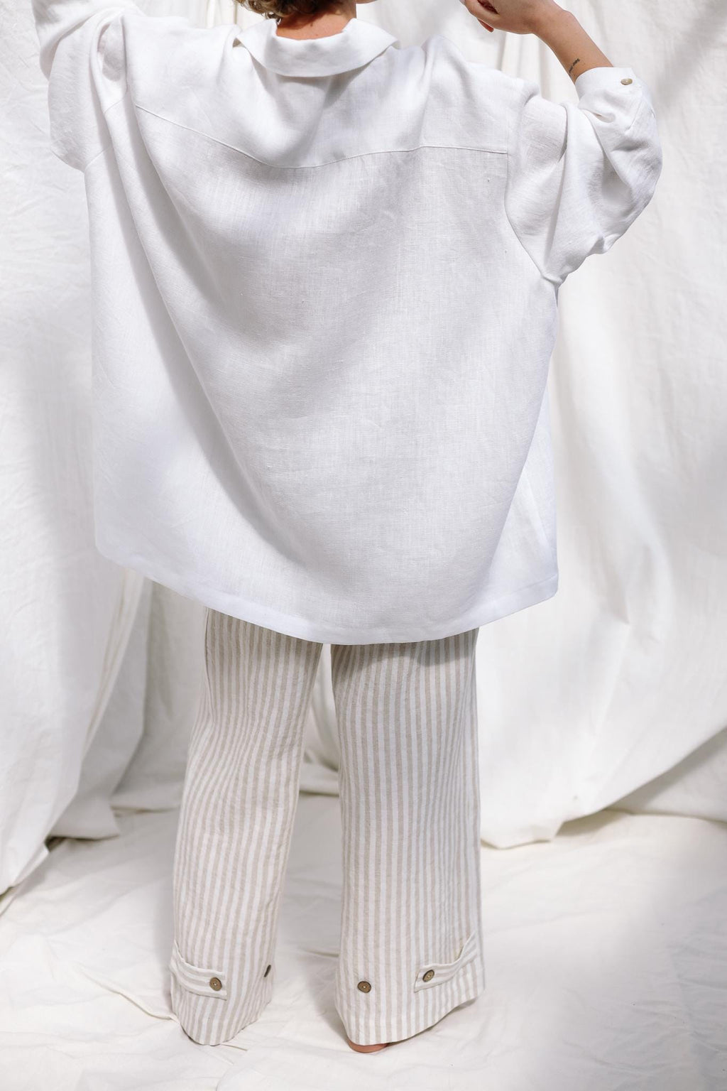 Rosa White Linen Shirt — view 6
