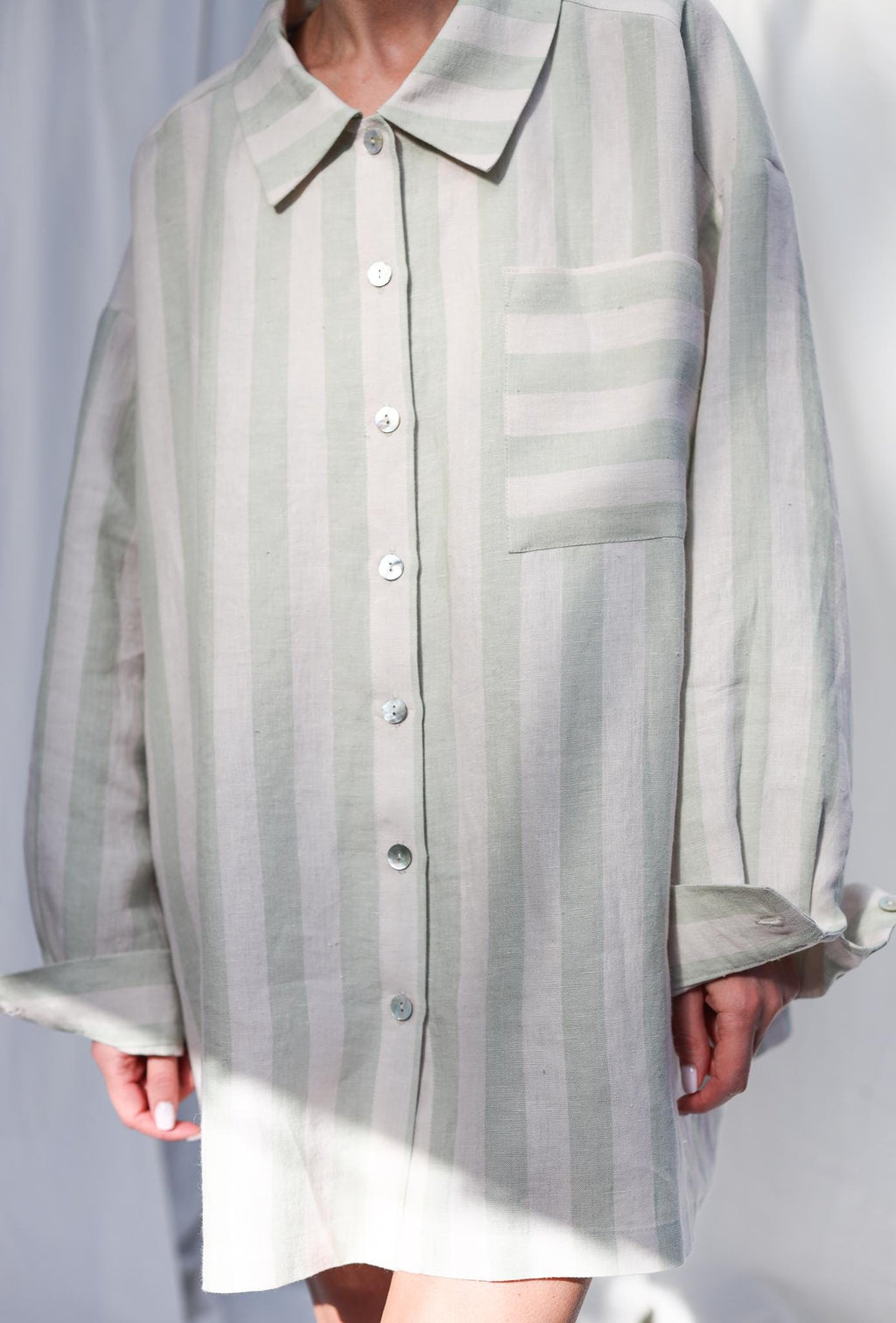 Odette Striped Linen Shirt — view 4