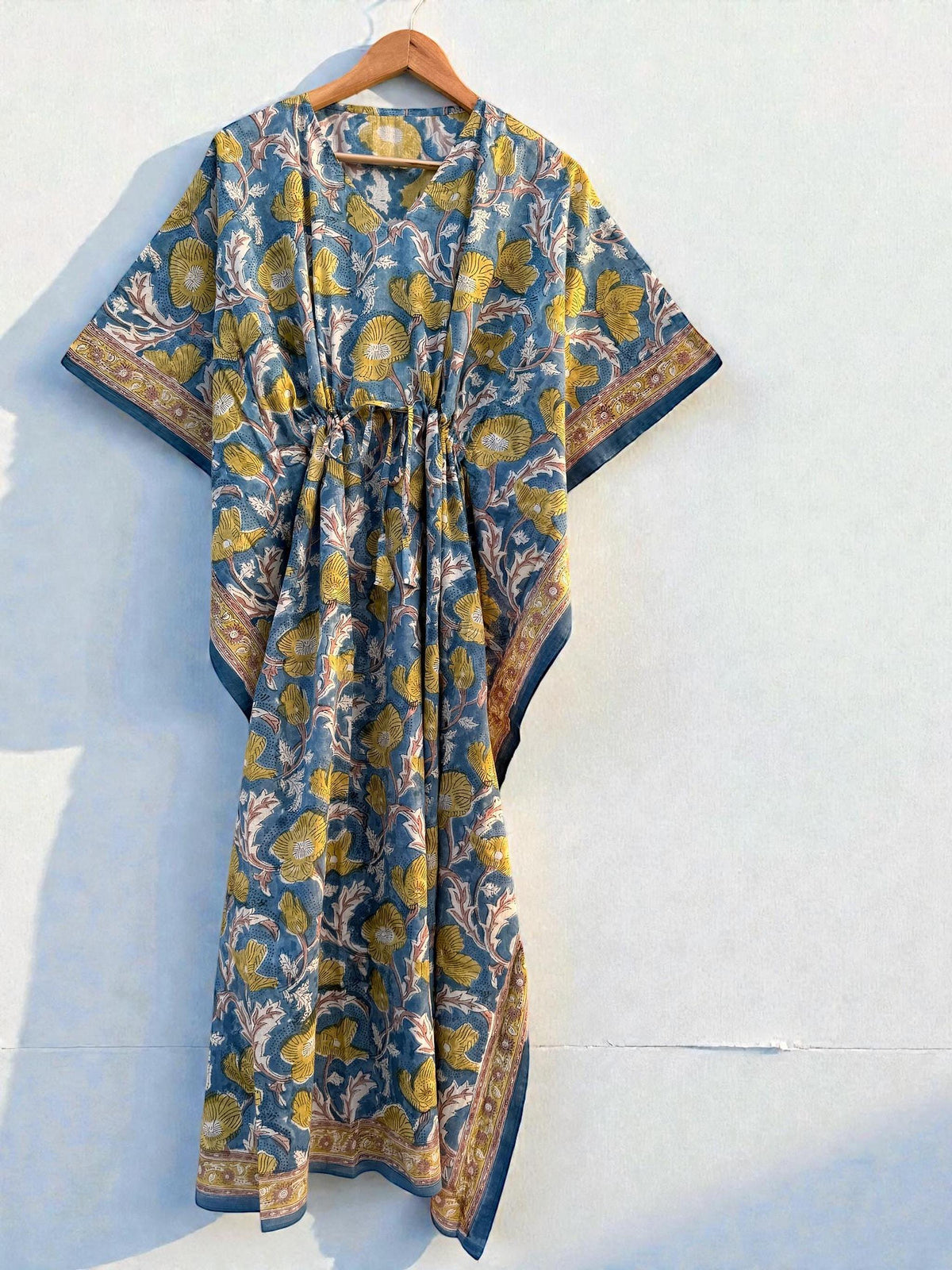 Trixie Floral Cotton Kaftan Midi Dress — view 2