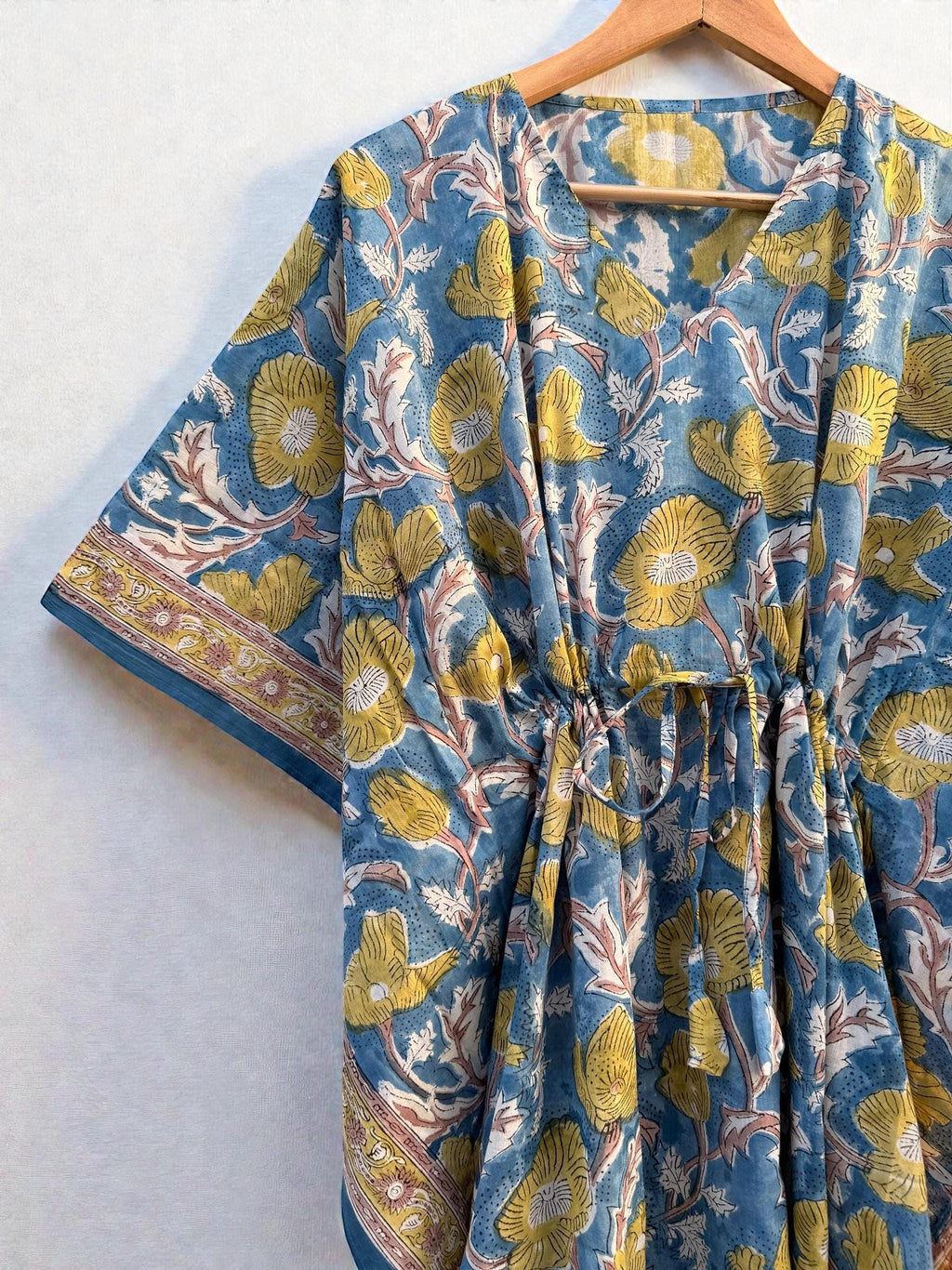 Trixie Floral Cotton Kaftan Midi Dress — view 6