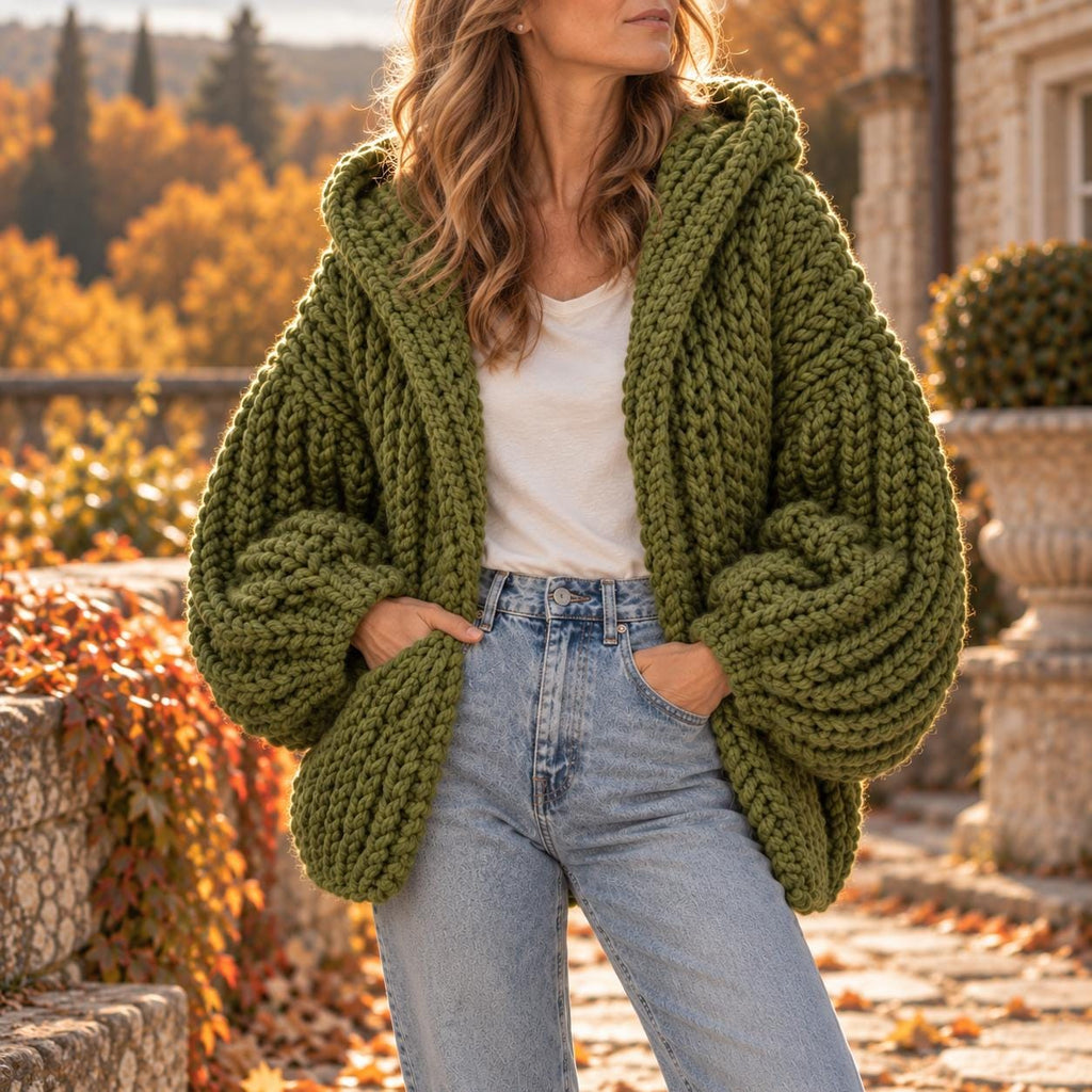 Carmen Beige Knit Cardigan — view 2