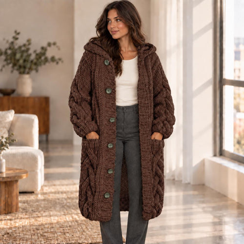 Alma Burgundy Knit Cardigan — The Clothing Closet