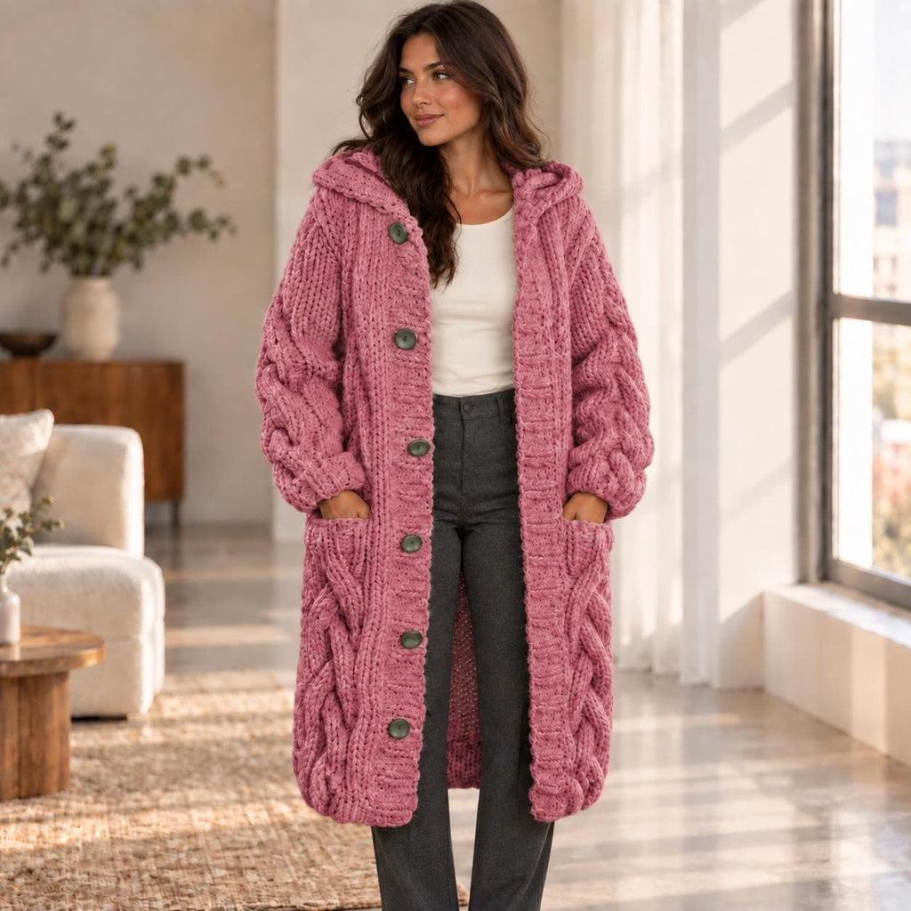 Alma Burgundy Knit Cardigan — view 3