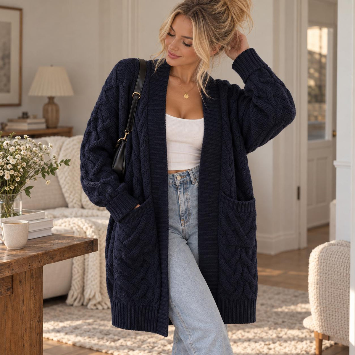 Ivy Olive Knit Cardigan — view 2