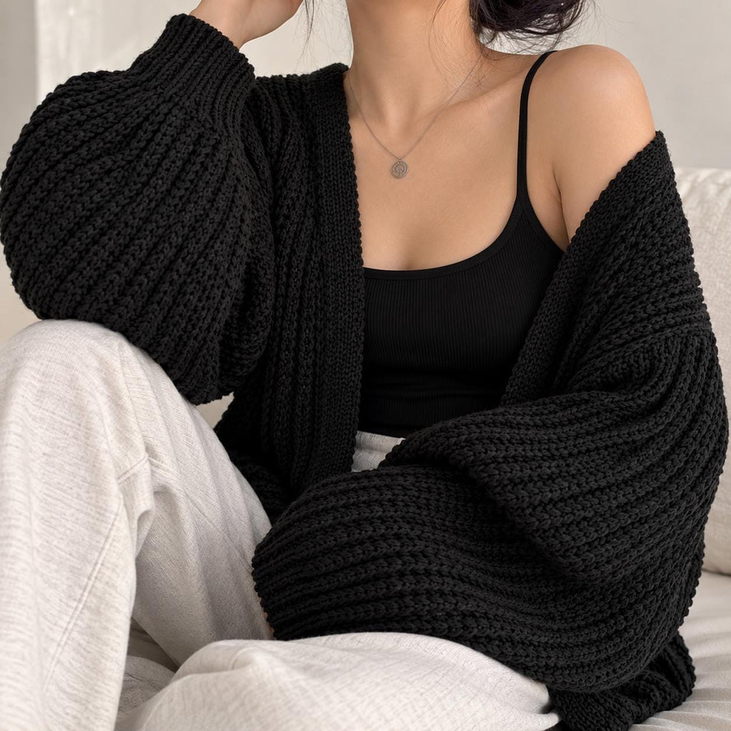 Quinn Brown Knit Cardigan — view 3