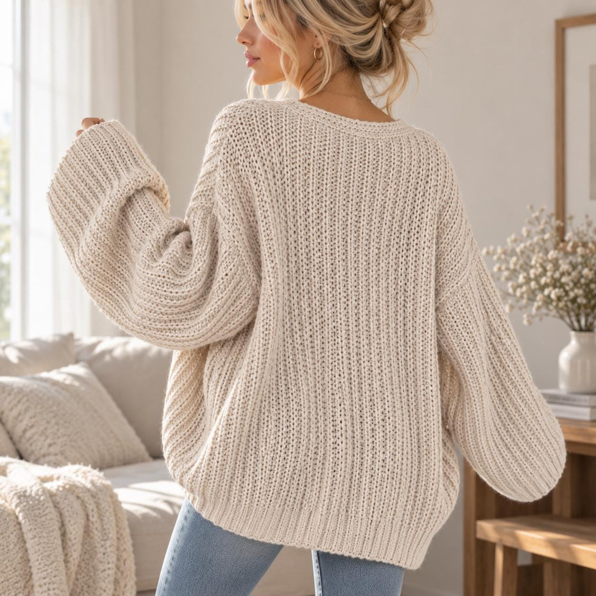 Quinn Brown Knit Cardigan — view 4