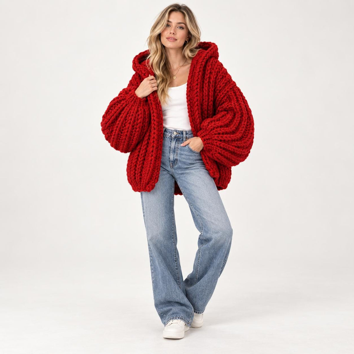 Nora Olive Knit Cardigan — view 2